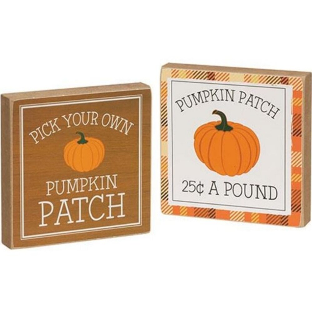 Pick Your Own Pumpkin Patch Square Block