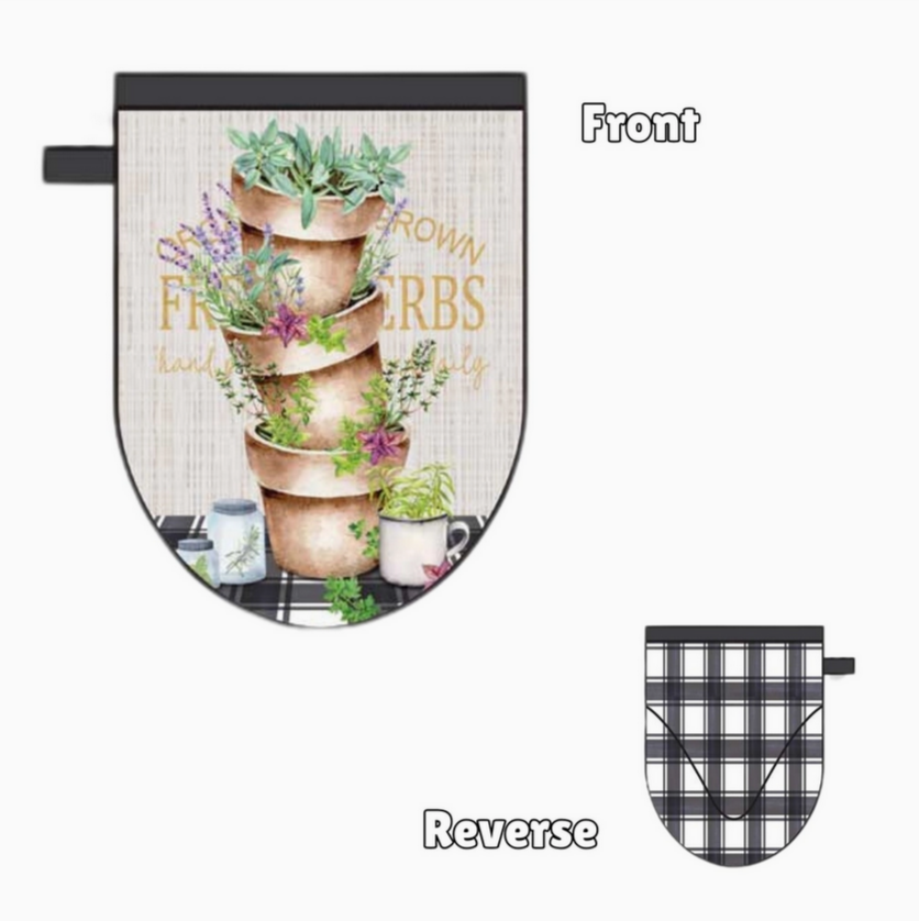 "Garden Herbs" Sunflower-Themed Grabber Mitt