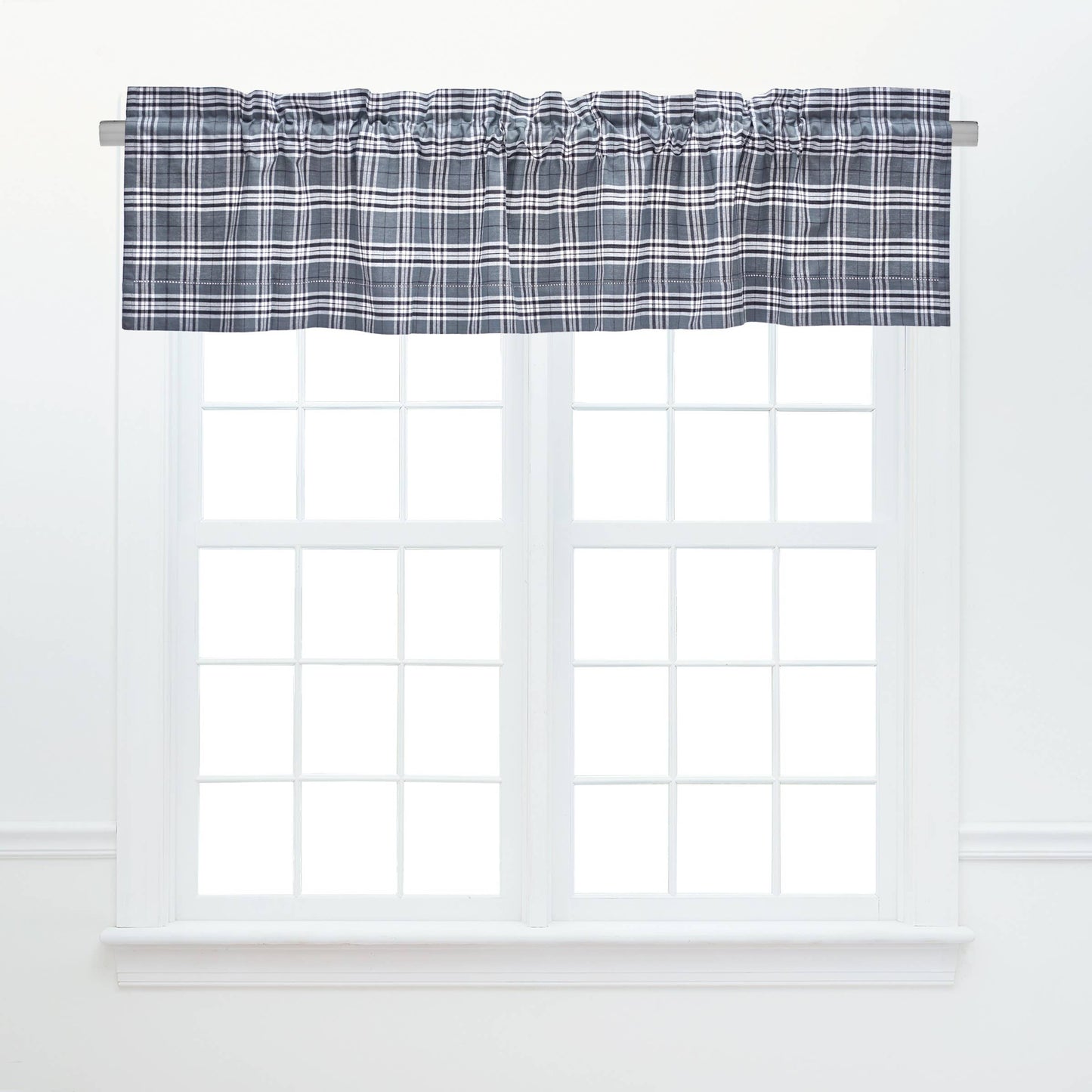 Max Gray Plaid Valance