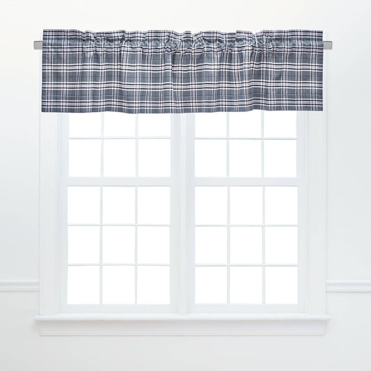 Max Gray Plaid Valance