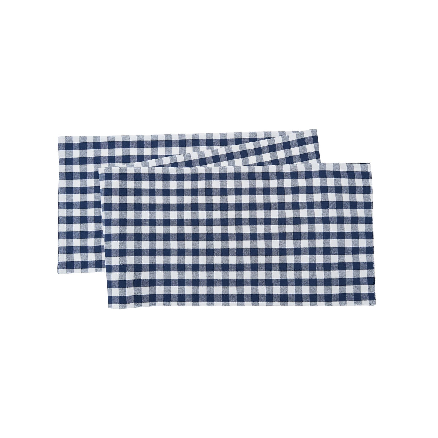 Ashford Indigo Blue Gingham Check Table Runner