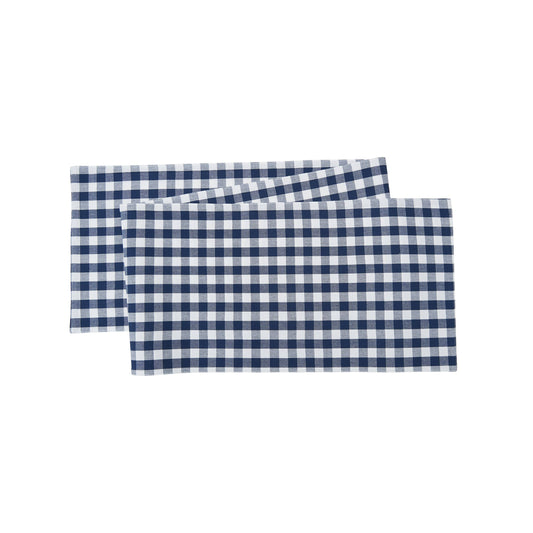 Ashford Indigo Blue Gingham Check Table Runner