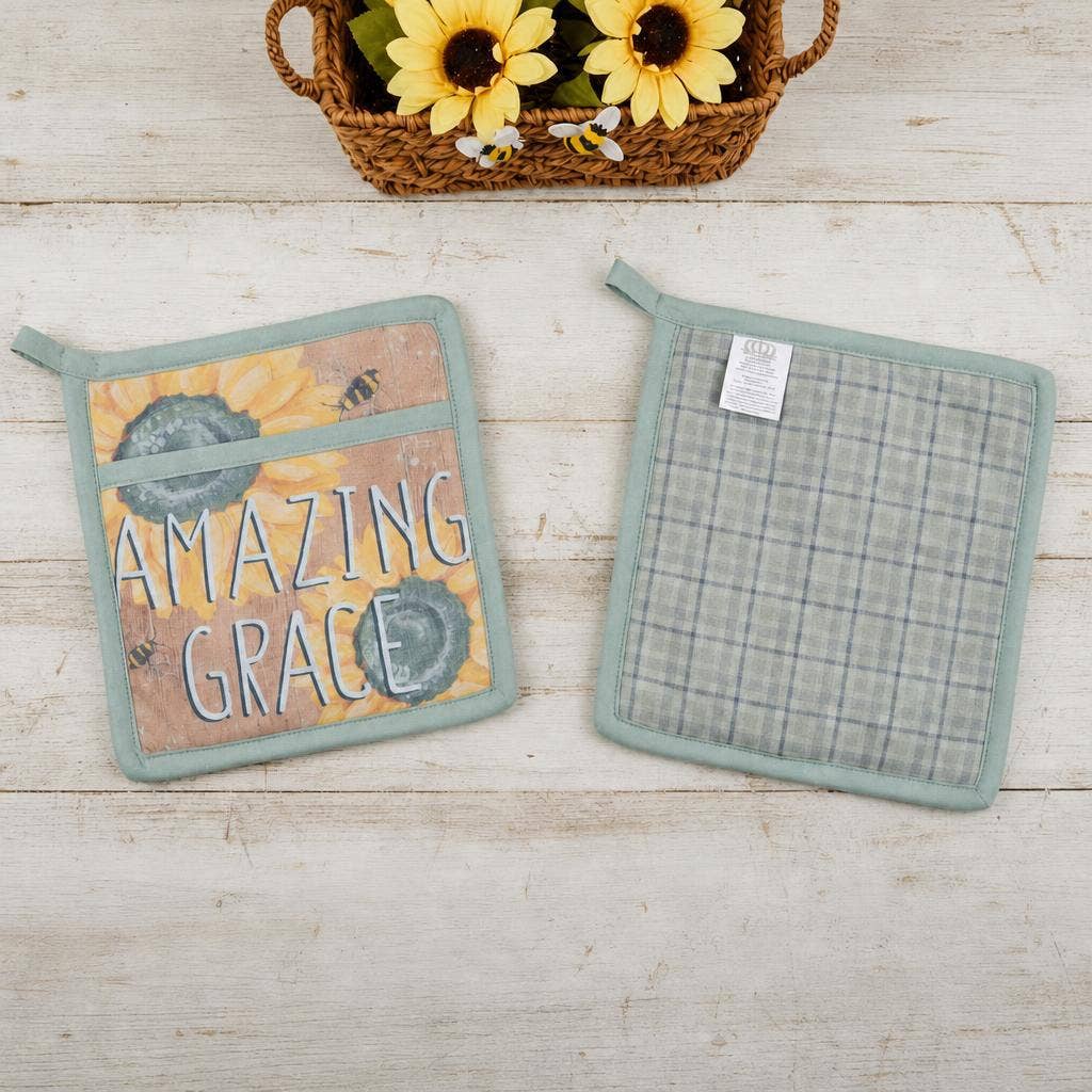 "Down Home" Sunflower-Themed Pocket Mitt