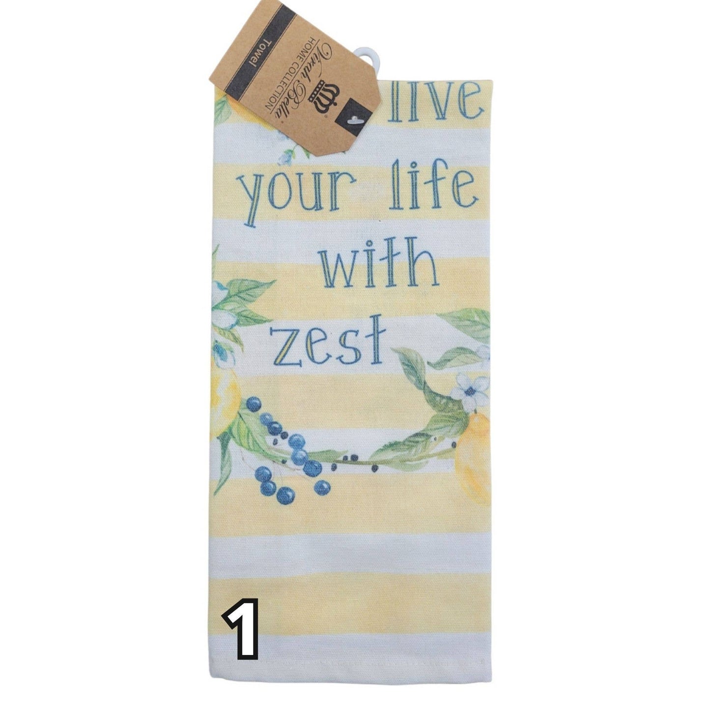 "Lemon Zest" Floral-Themed Kitchen Towels