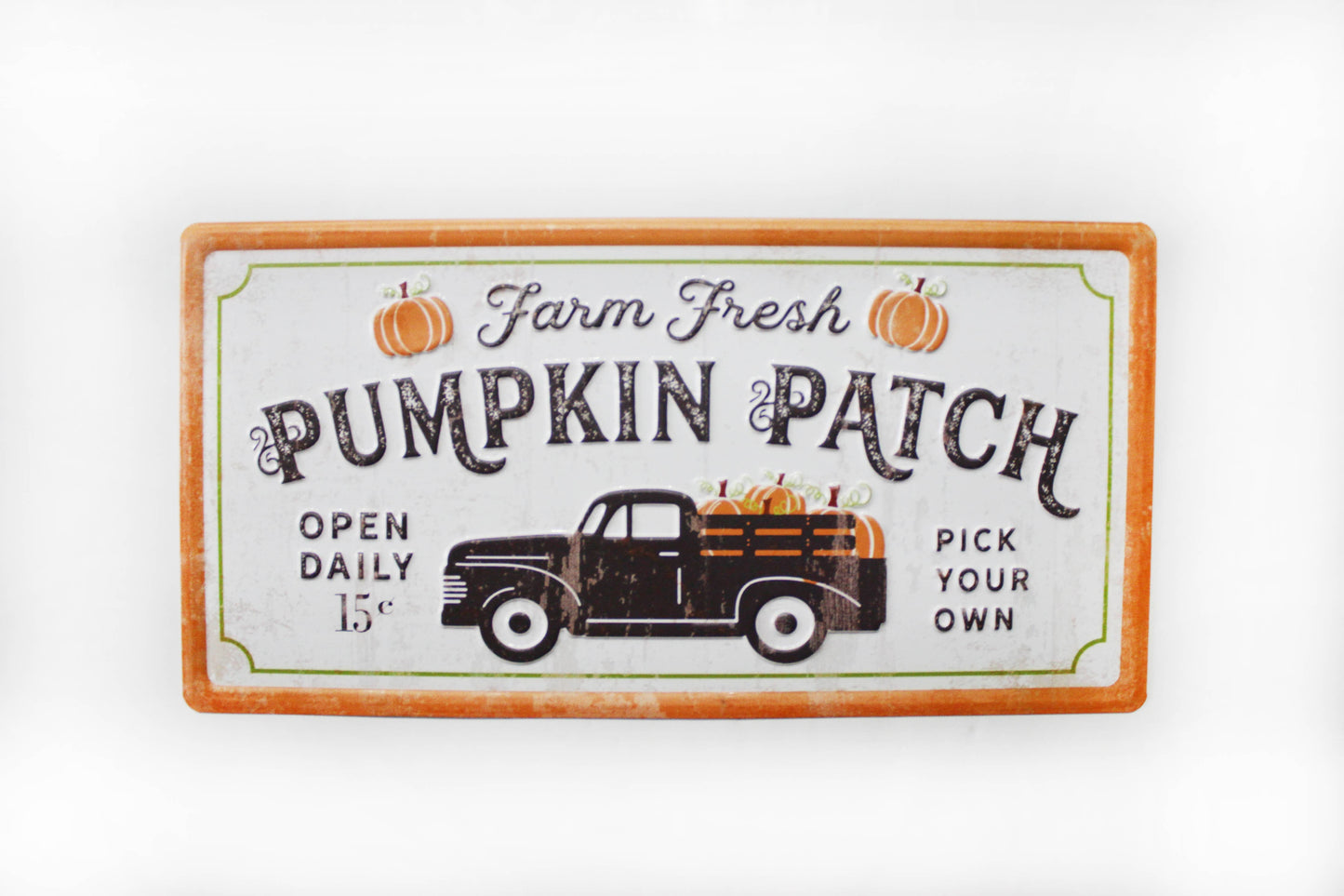 Farm Fresh Pumpkin Patch Metal Sign 16x8in