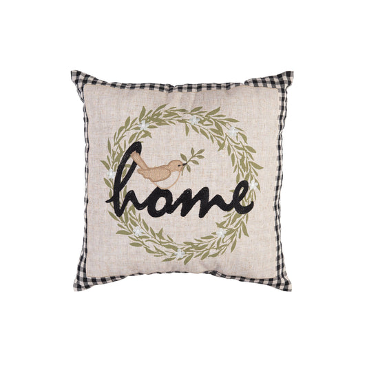 Wreathed Birds Home Pillow