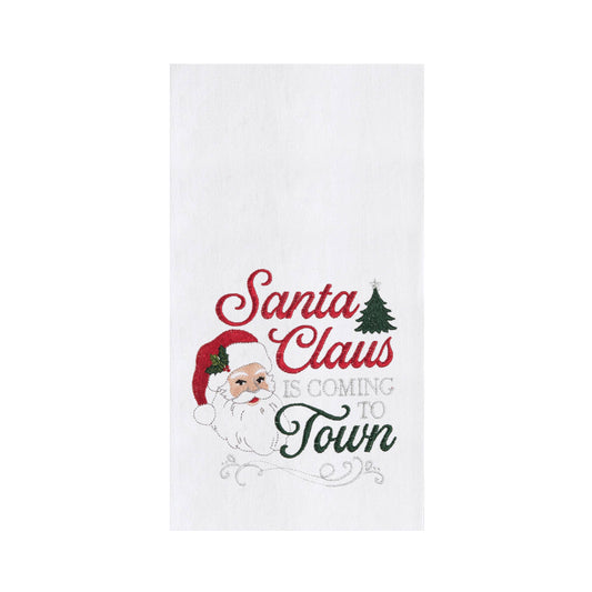 Christmas Santa Claus Is Coming To Town Kitchen Towel