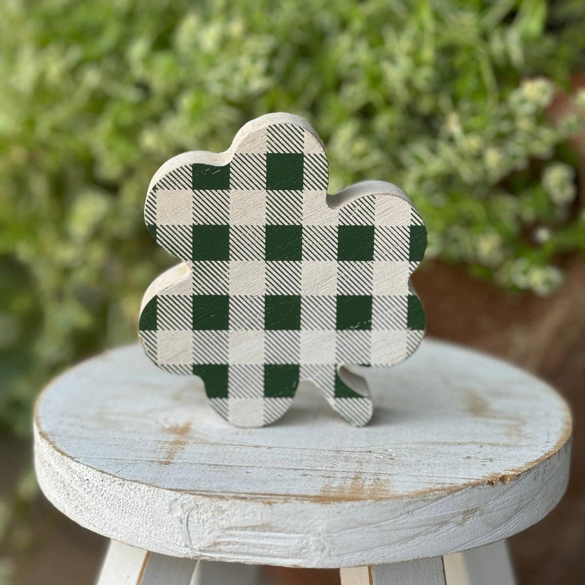 White/Green Check St. Patrick's Day Clover