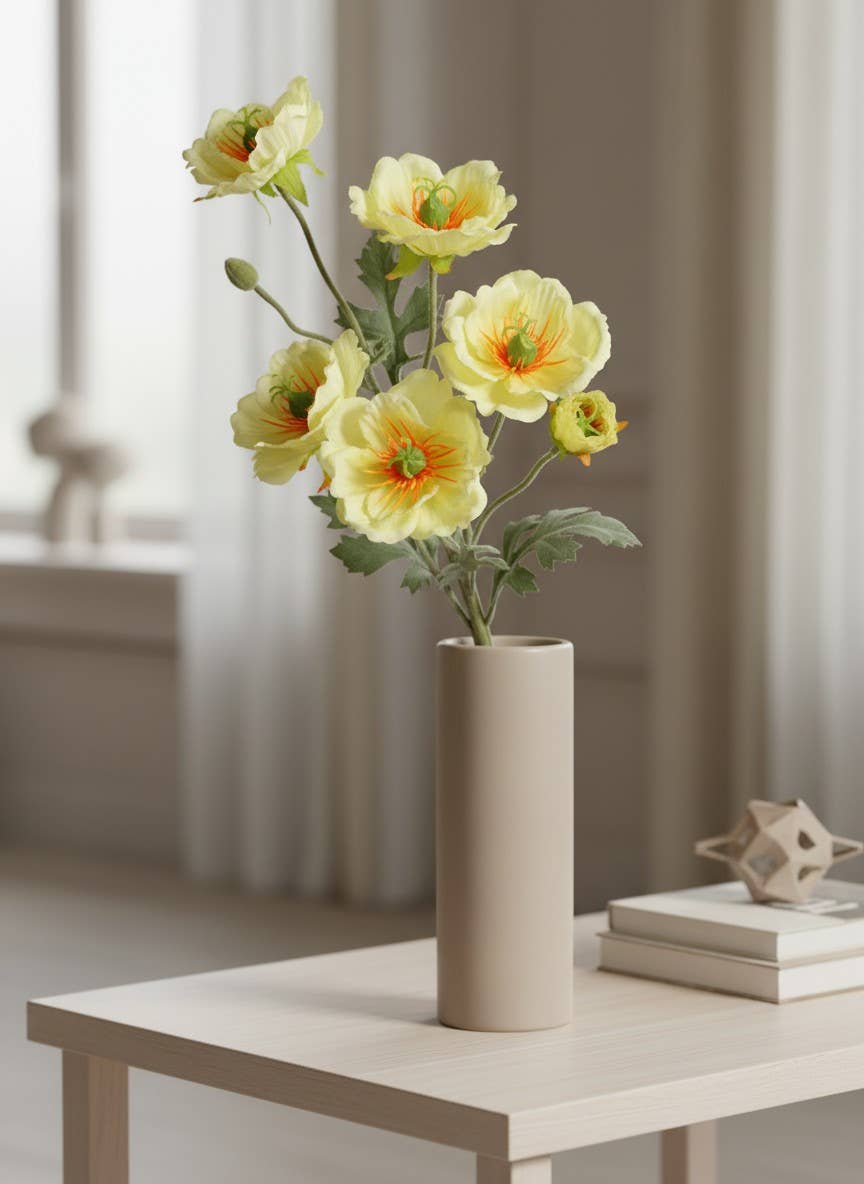 Cream Poppy Pick 32in
