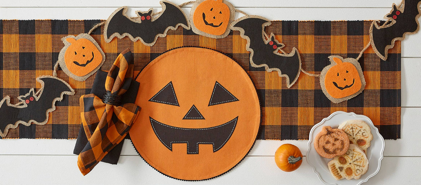 Jack O'lantern Embellished Round Placemat