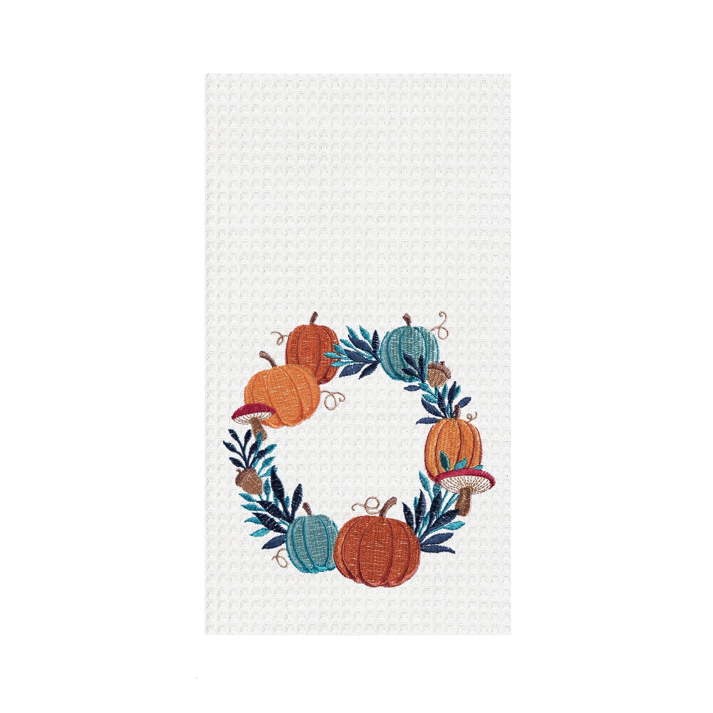 Fall/Harvest Pumpkin Wreath Kitchen Towel