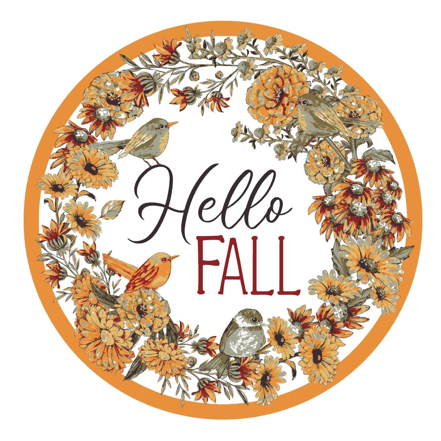 "Pumpkin Spice" Autumn-Themed 14" Round Placemat