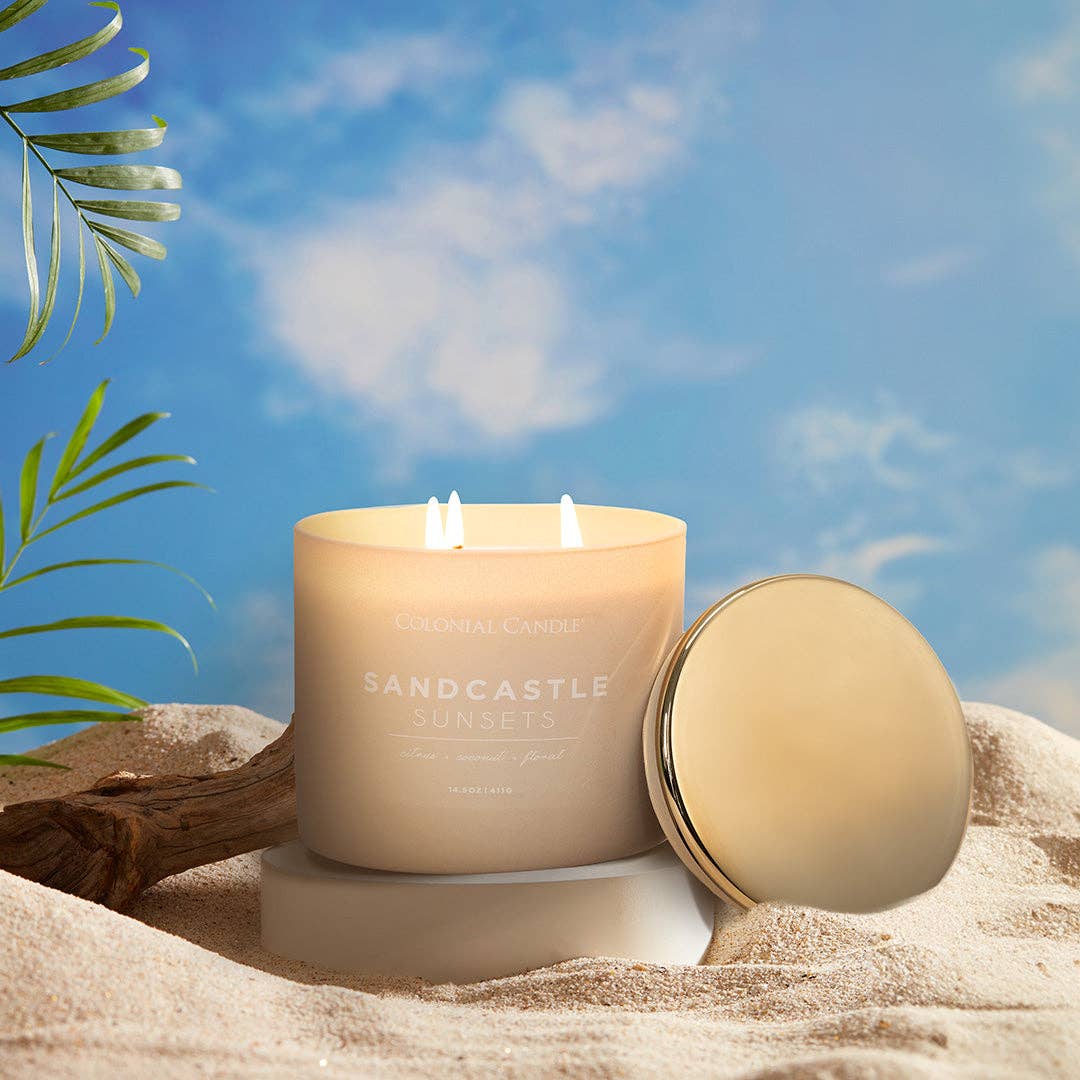 Sandcastle Sunsets Scented Jar Candle, Soy Blend Wax, 14.5oz