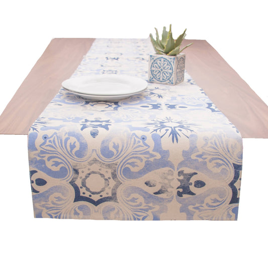 Blue Tile Table Runner