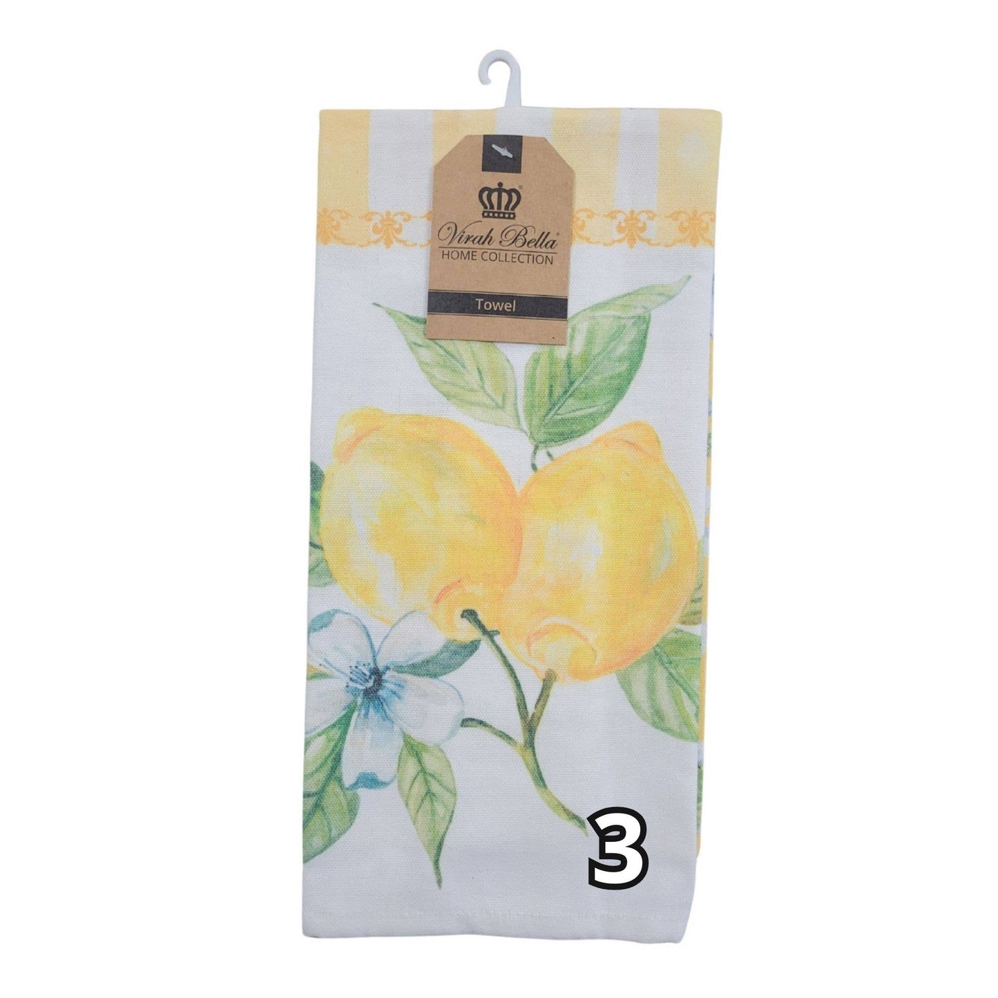 "Lemon Zest" Floral-Themed Kitchen Towels