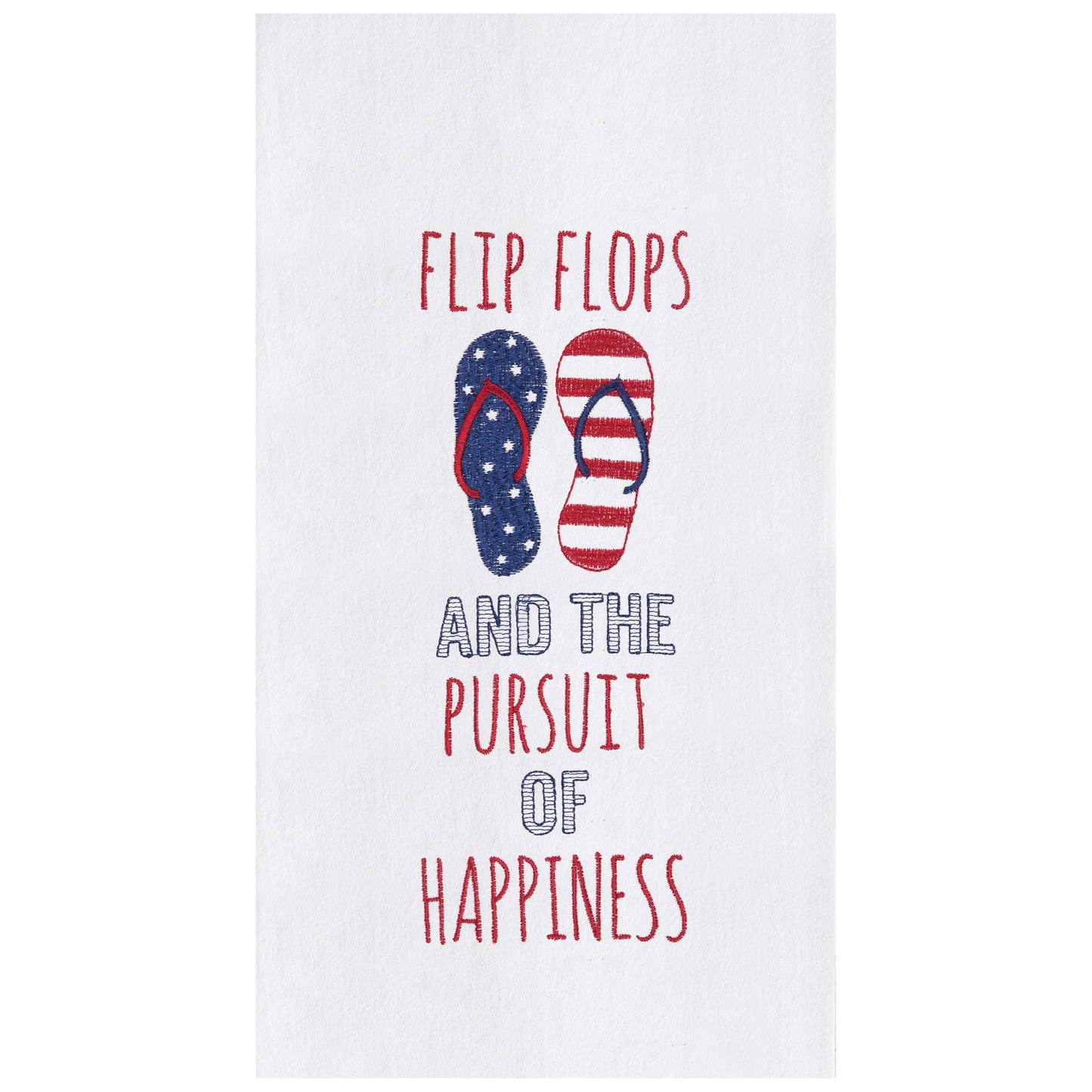 Patriotic Coastal Flip Flops 4th Of July Kitchen Towel