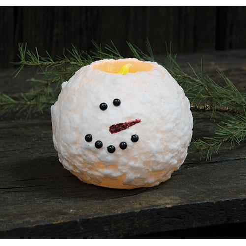 5" Snowman Round LED Candle