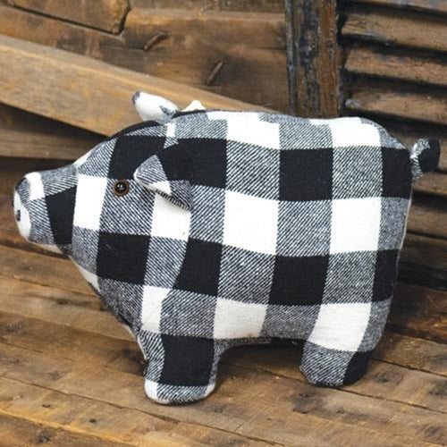 Plaid Pig Door Stopper, 2 Asstd.