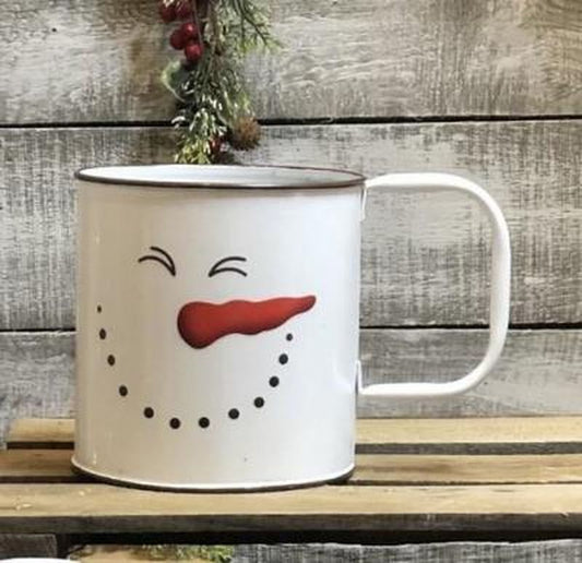 Snowman Eyes Closed Metal Mug