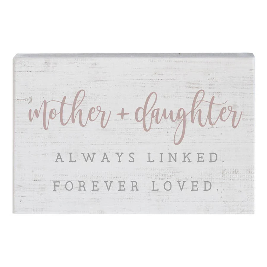 Mother + Daughter Always Linked Forever Loved