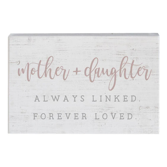 Mother + Daughter Always Linked Forever Loved