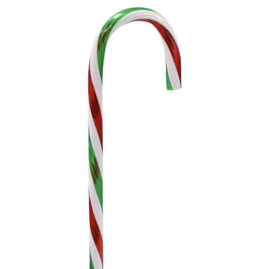 Striped Candy Cane 18" - White/Green/Red- Acrylic