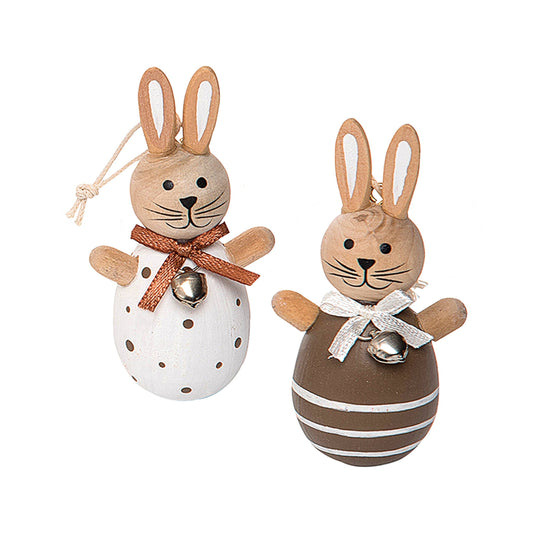 Easter Rolly Bunny Rabbit Wood Ornament