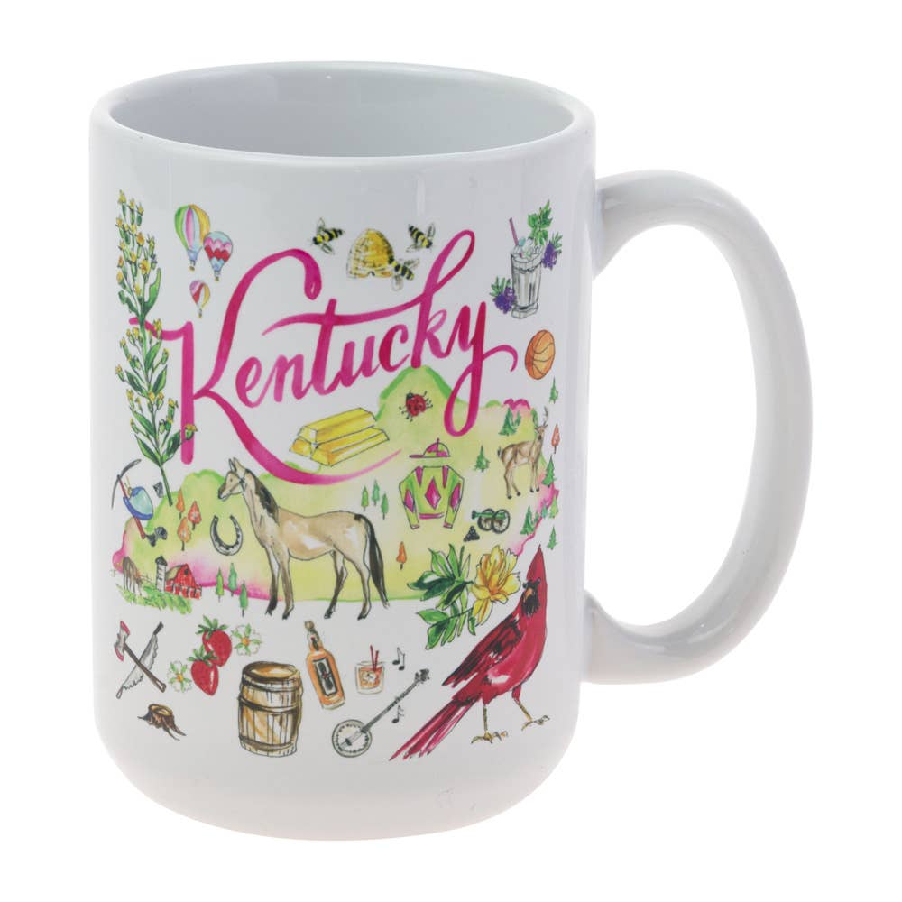 KY State Collection Ceramic 15 oz Mug Kentucky Rosanne Beck