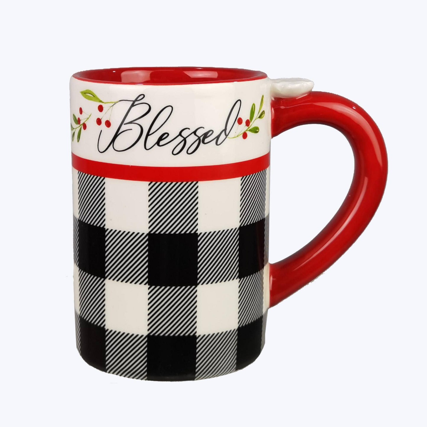 Christmas Blessed Mug with Blanket and Angel Ornament Gift Set